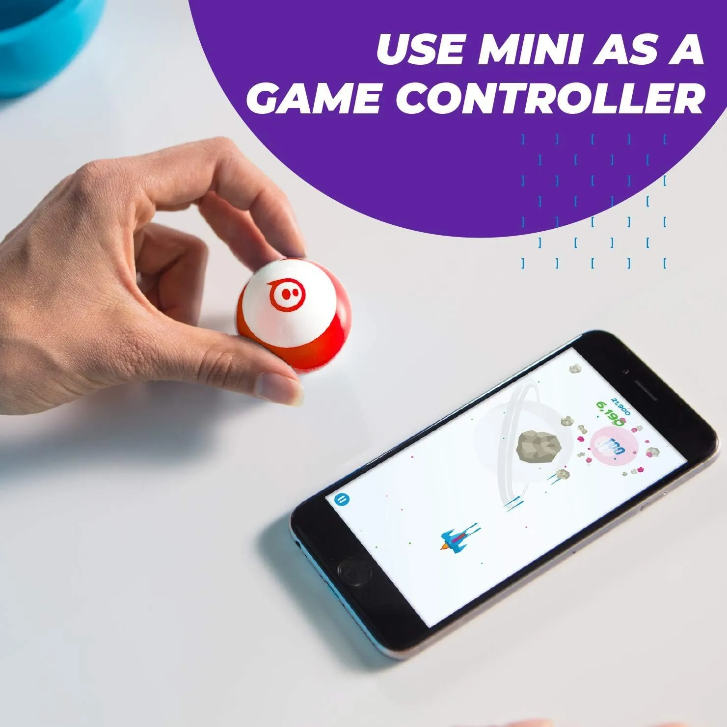 Sphero Mini (Blue) - Coding Robot Ball - Educational Coding and Gaming for Kids and Teens - Bluetooth Connectivity - Interactive and Fun Learning Experience for Ages 8 