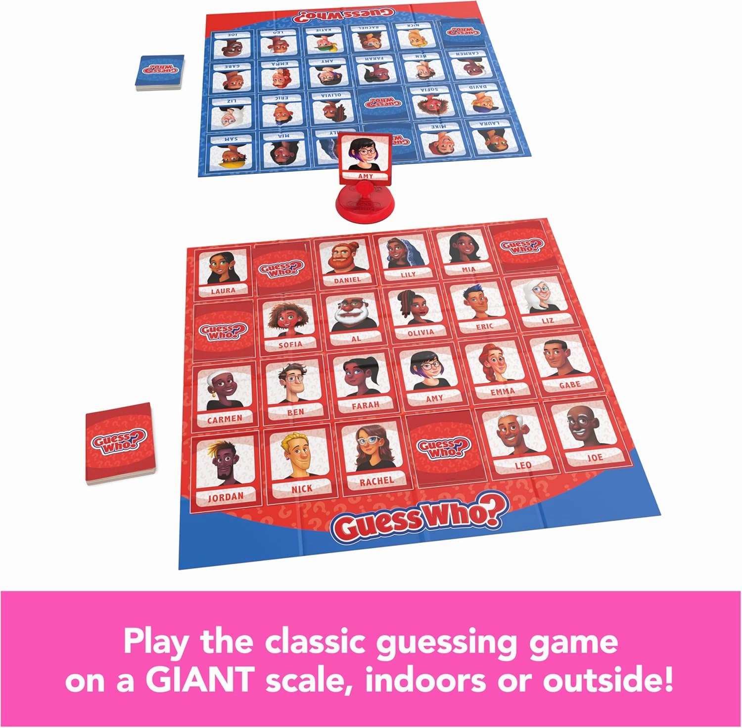 Spin Master Games, Guess Who? Giant Edition, Family Game for Indoor & Outdoor Fun with Big Oversized Board, for Family and Kids, 2-4 Players, Ages 6 & Up