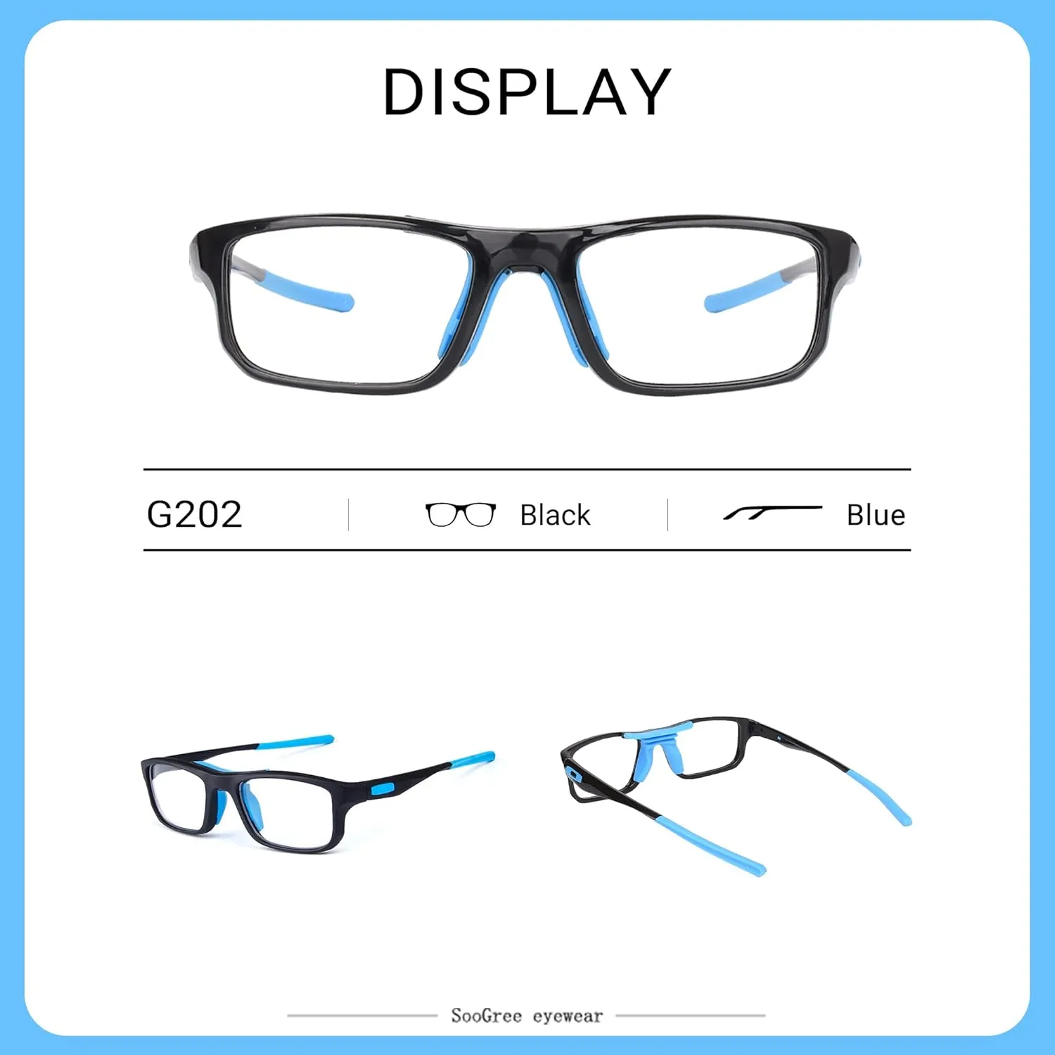 Sports Goggles Glasses Football Soccer Safety Glasses Goggles Adjustable Strap Interchangeable Temples for Men Youth