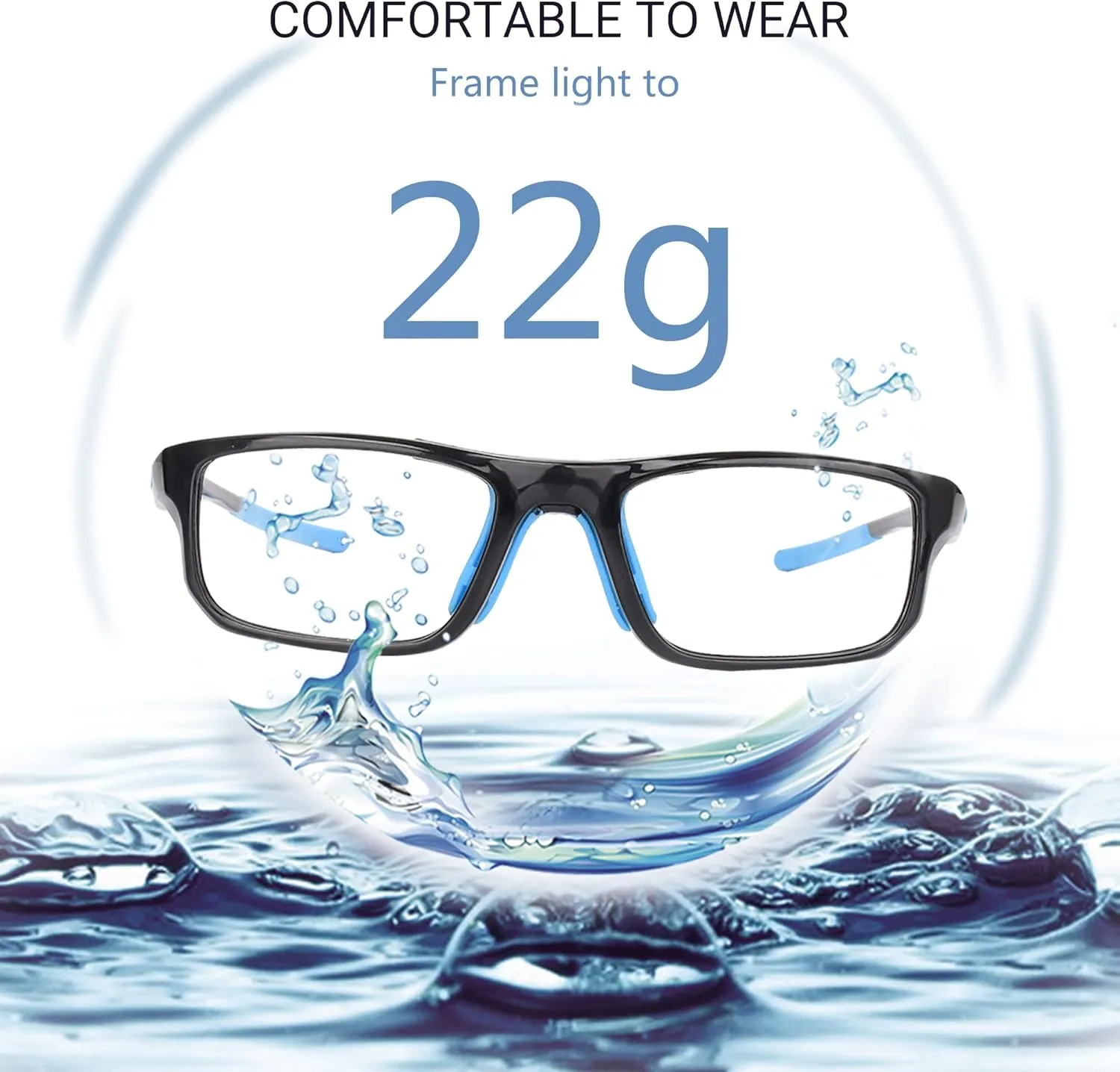 Sports Goggles Glasses Football Soccer Safety Glasses Goggles Adjustable Strap Interchangeable Temples for Men Youth