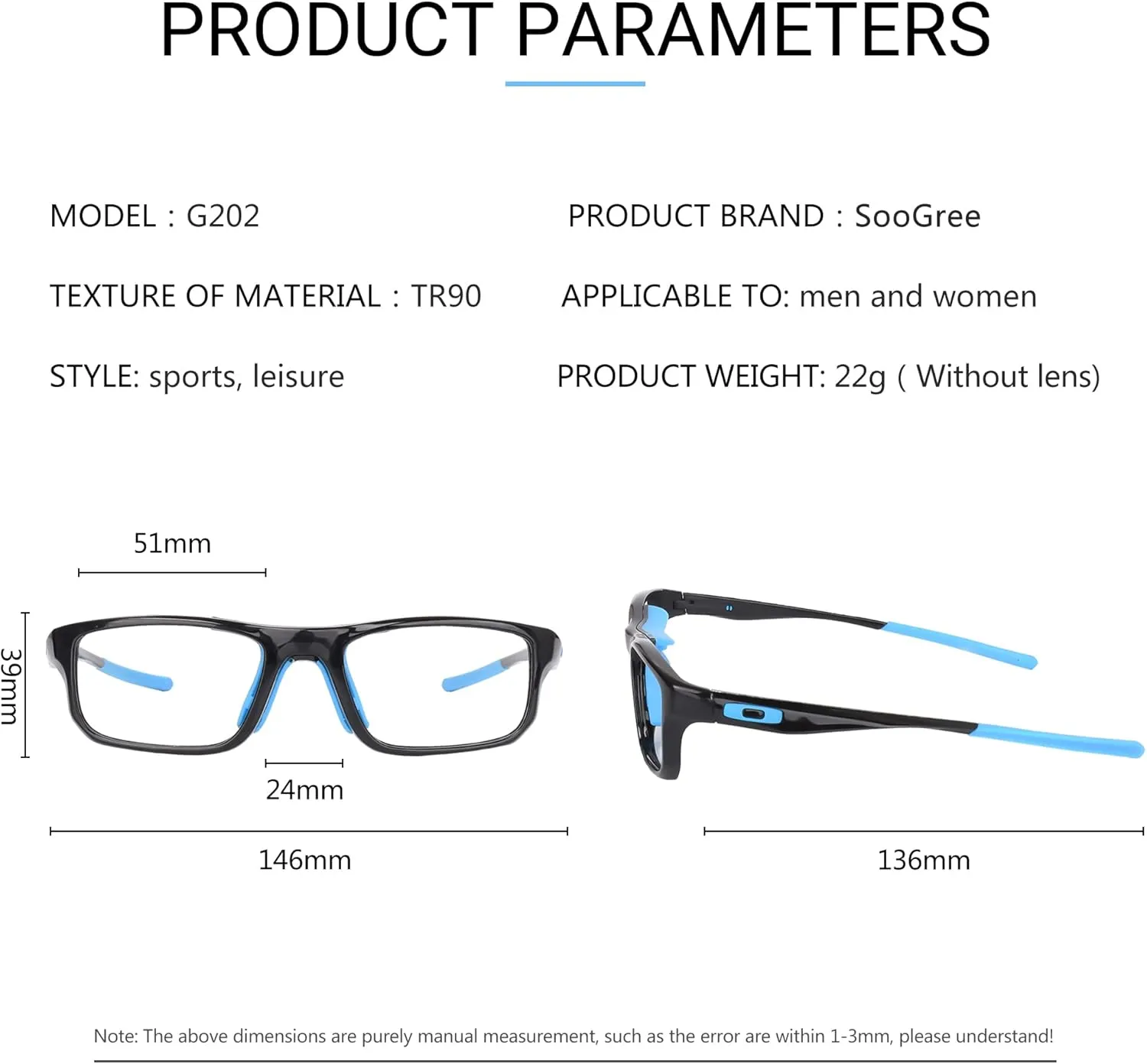 Sports Goggles Glasses Football Soccer Safety Glasses Goggles Adjustable Strap Interchangeable Temples for Men Youth