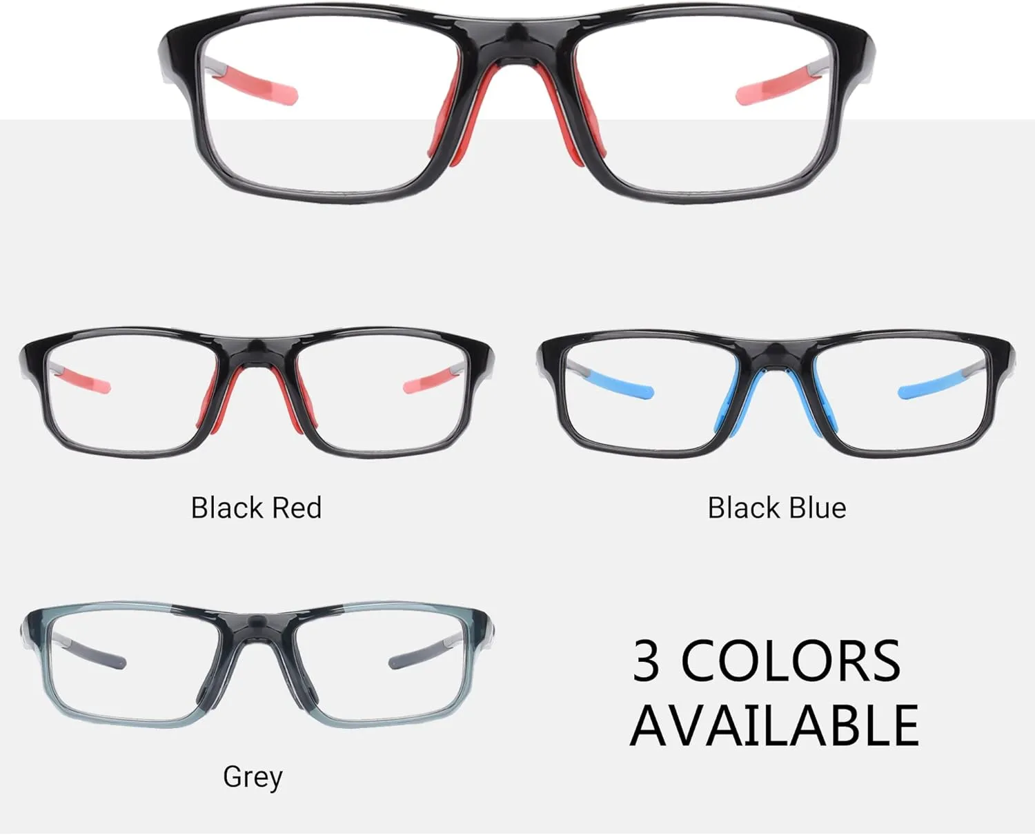 Sports Goggles Glasses Football Soccer Safety Glasses Goggles Adjustable Strap Interchangeable Temples for Men Youth