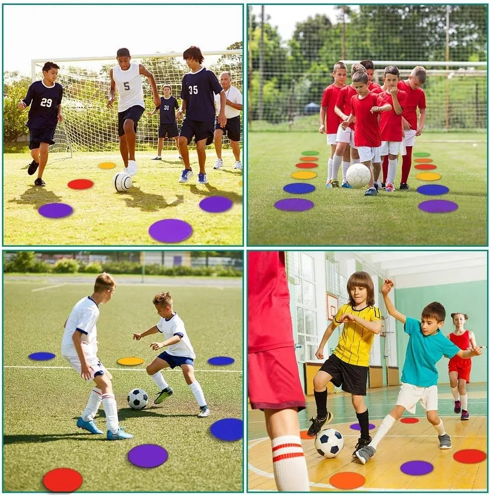 Spot Markers 9 Inch 10 Inch Non Slip Rubber Agility Markers Flat Field Cones Floor Dots for Soccer Basketball Sports Speed Agility Training and Drills
