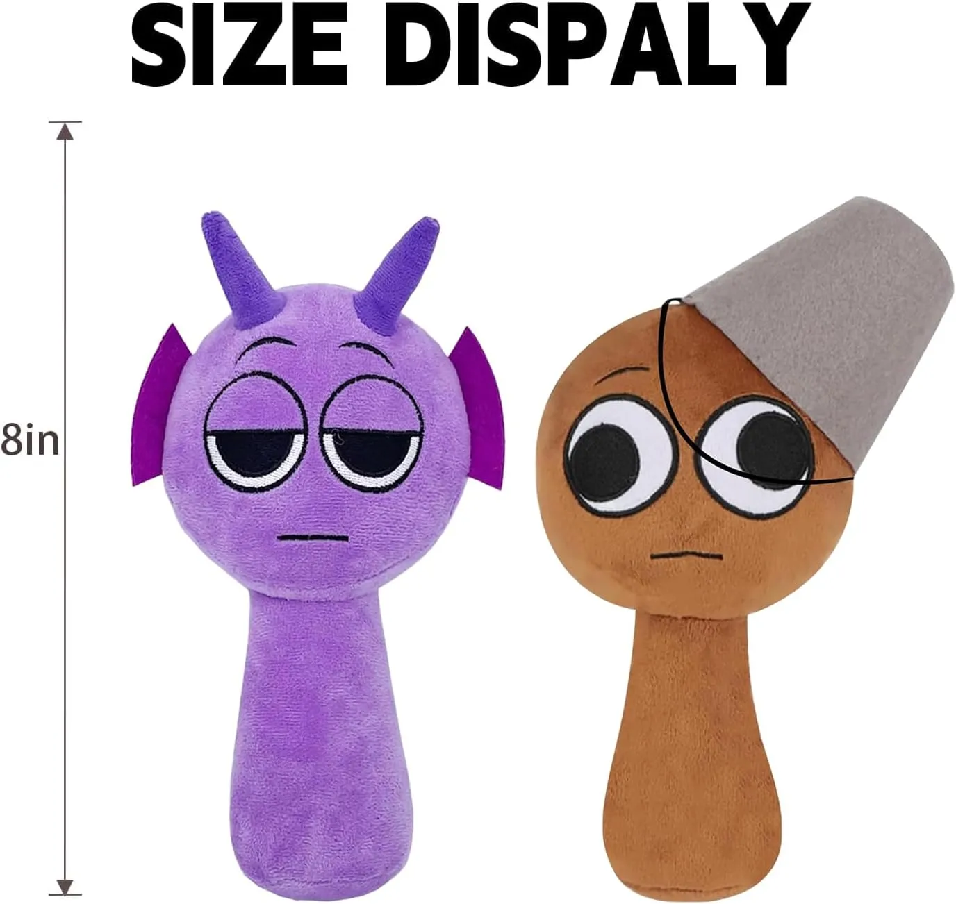 Sprunki Plush Toys, Horror Games Plushies Toy for Fans, Soft Stuffed Animal Pillow Figure Doll Christmas Birthday Gifts for Adult Kids (Purple Brown)