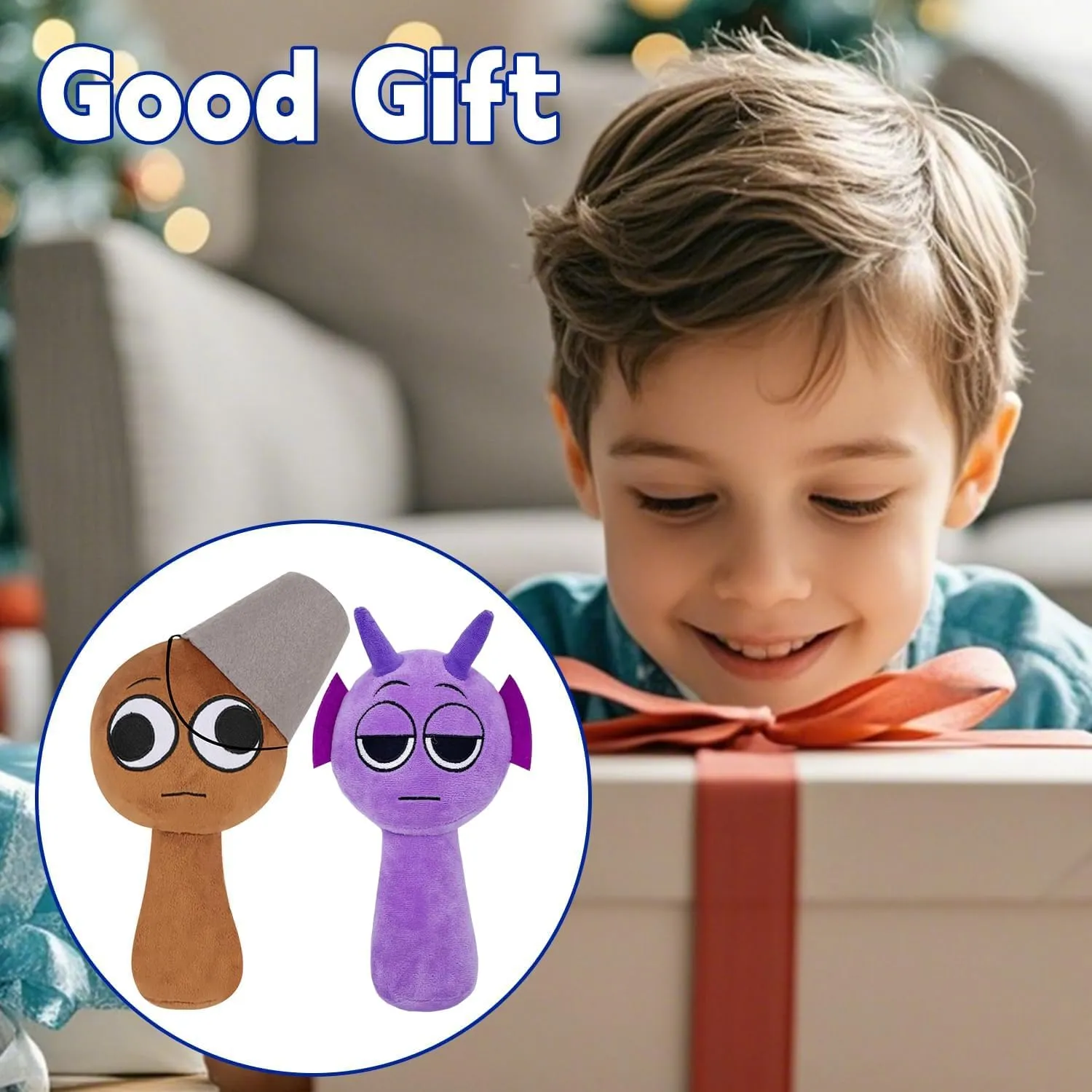 Sprunki Plush Toys, Horror Games Plushies Toy for Fans, Soft Stuffed Animal Pillow Figure Doll Christmas Birthday Gifts for Adult Kids (Purple Brown)