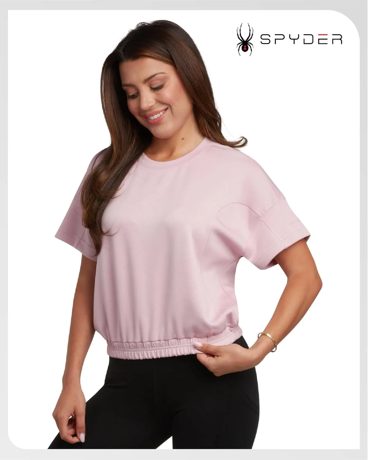 Spyder Women’s Crop Top - Short Sleeve Crewneck Boxy Cropped Fashion Top for Women, Ideal for Casual Everyday Wear (S-XL)