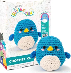 Squishmallow Original Bebe The Bluebird Crochet Kit, Includes Yarn, Crochet Hook, Starter Hooks, Step-by-Step Tutorials, Exclusive Crochet Kit for Beginners, DIY Craft, Crochet Kits, Great Teen Gifts