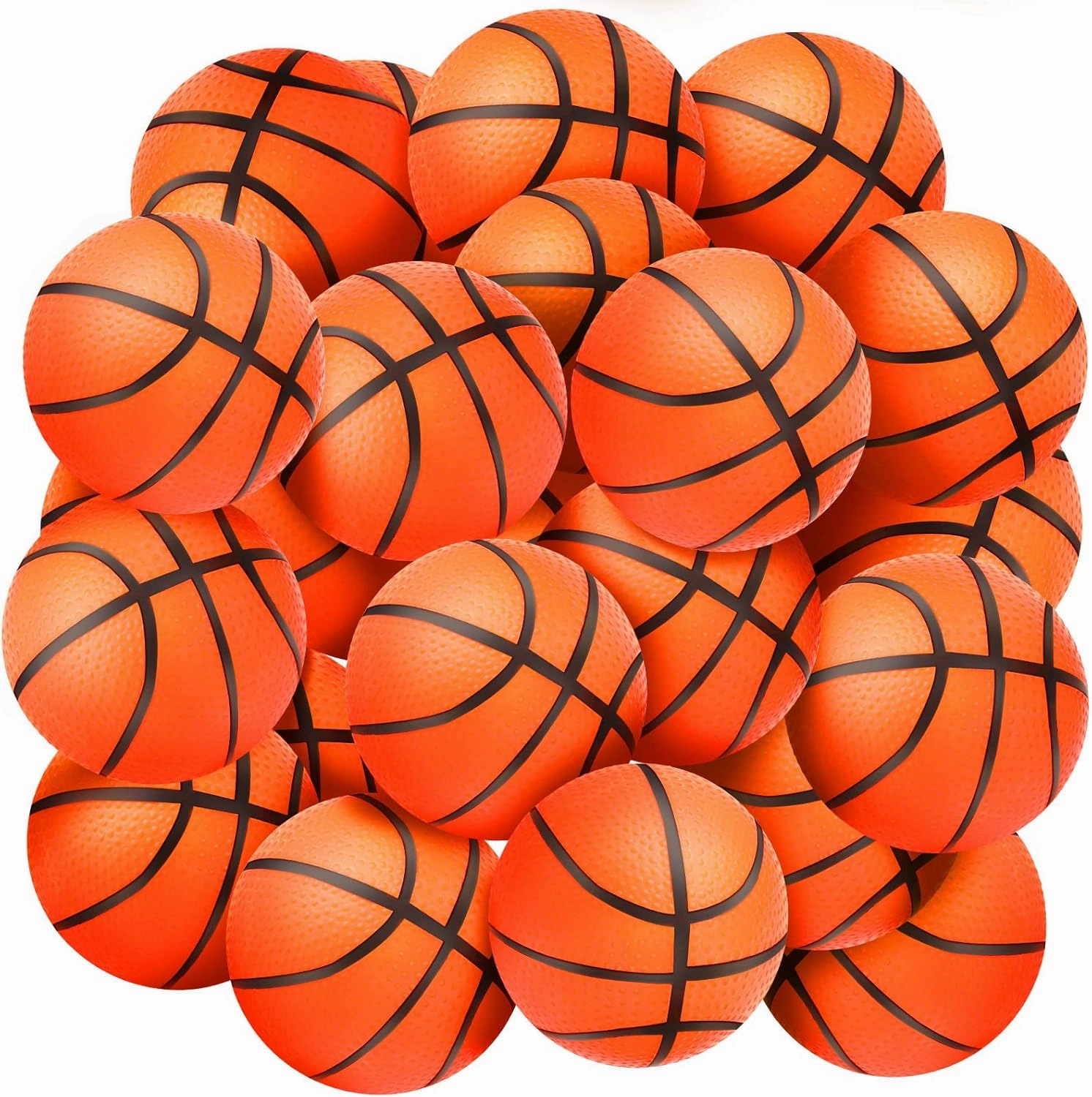 Sratte 30 Pieces Mini Inflatable Basketballs 4 Inches Small Kids Ball Toys Mini Basketballs for Kids Basketball Party Sports Game Hoops Beach Pool Supplies