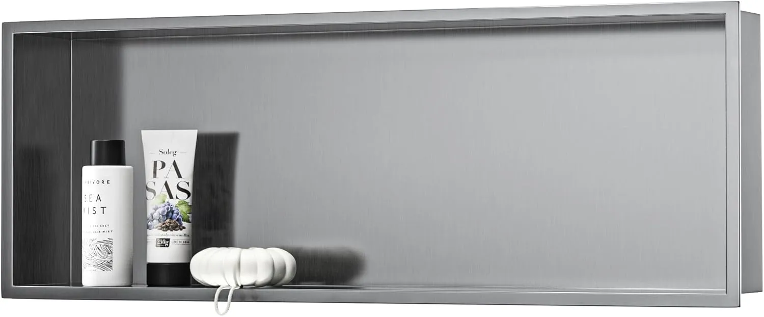 Stainless Steel Shower Niche 36" X 12" Gunmetal No Tile Needed Niche Shower Recessed Wall Niches for Bathroom Storage Over Mount Installation