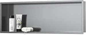Stainless Steel Shower Niche 36" X 12" Gunmetal No Tile Needed Niche Shower Recessed Wall Niches for Bathroom Storage Over Mount Installation
