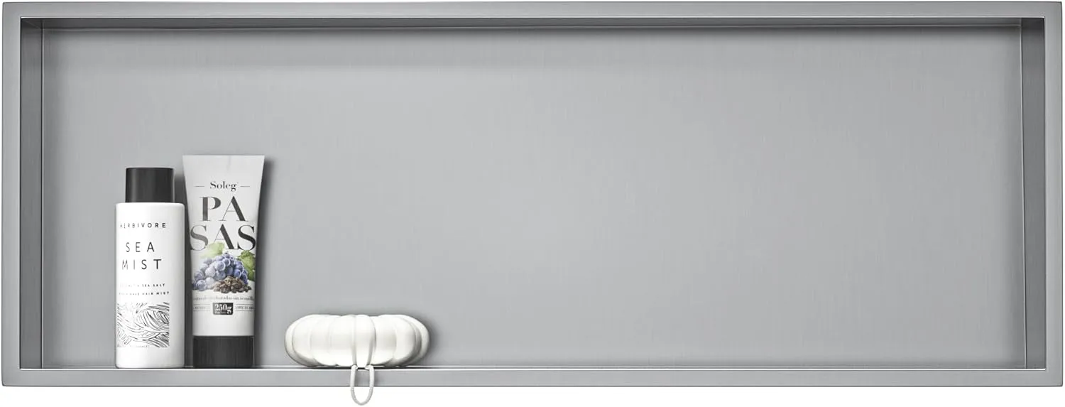 Stainless Steel Shower Niche 36" X 12" Gunmetal No Tile Needed Niche Shower Recessed Wall Niches for Bathroom Storage Over Mount Installation