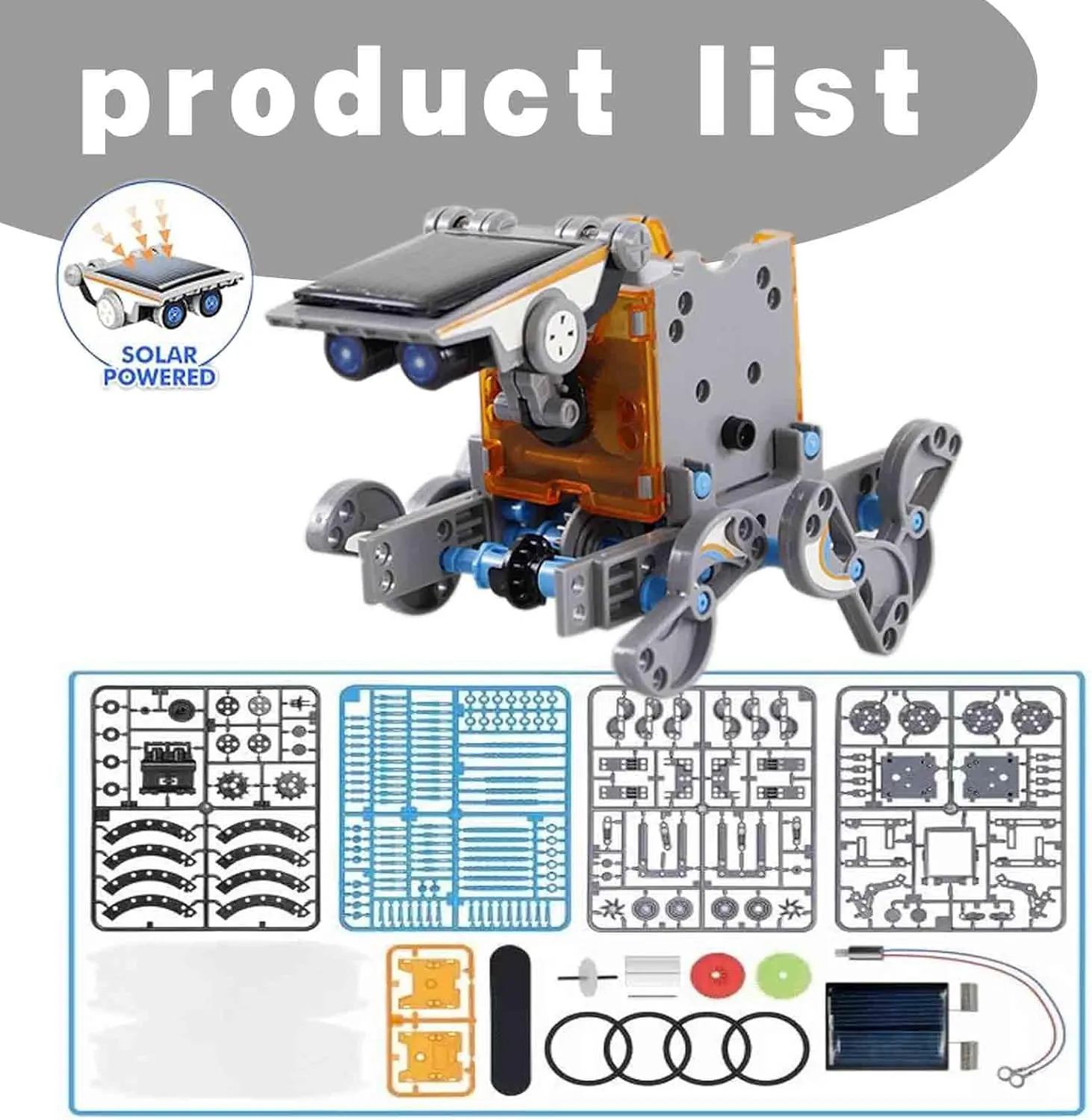 Stem 11-in-1 Education Solar Robot System Project Kit Toys for Kids Science Discovery Educational Games for Kids 6 7 8 9 10 11 12 Easter Basket Stuffers Cozmo DIY Boys Girl Birthday Gifts Toys Fun