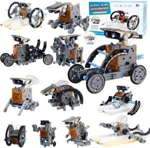 Stem 11-in-1 Education Solar Robot System Project Kit Toys for Kids Science Discovery Educational Games for Kids 6 7 8 9 10 11 12 Easter Basket Stuffers Cozmo DIY Boys Girl Birthday Gifts Toys Fun