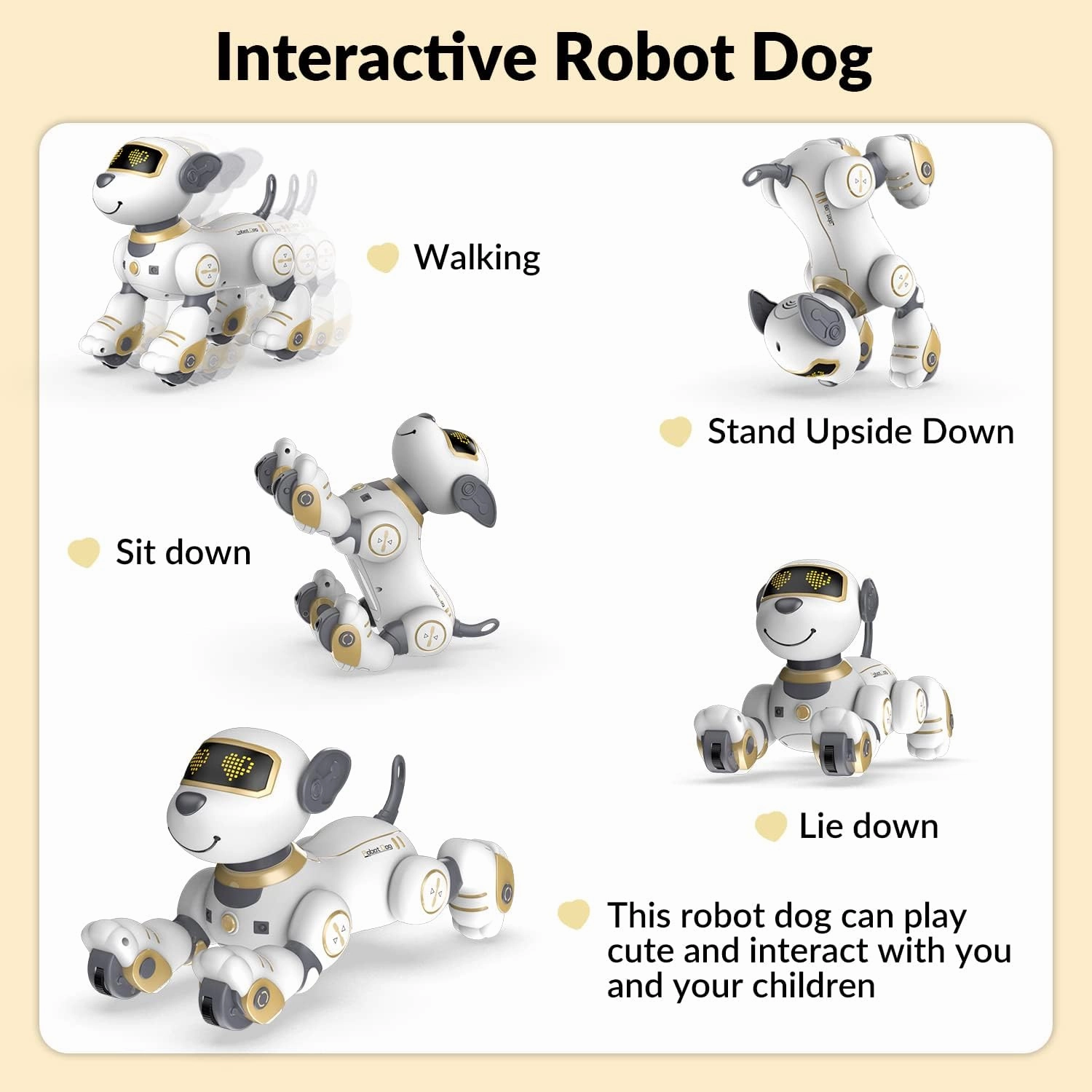 STEMTRON Remote Control Robot Dog Toy for Kid, Programmable Robotic Puppy, Interactive Robotic Dog Gift, Follow & Touch Function Robo Dog with Music
