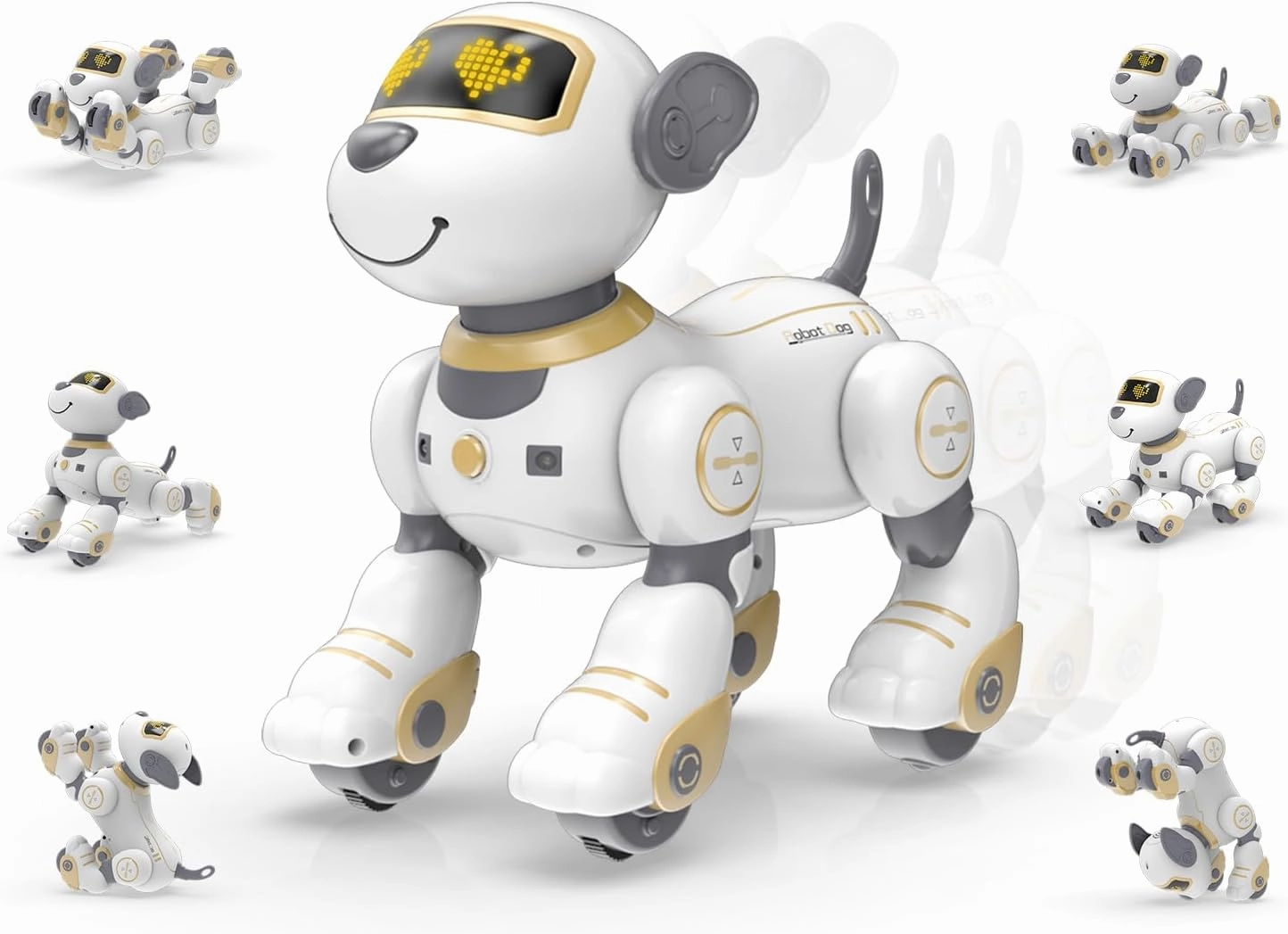STEMTRON Remote Control Robot Dog Toy for Kid, Programmable Robotic Puppy, Interactive Robotic Dog Gift, Follow & Touch Function Robo Dog with Music