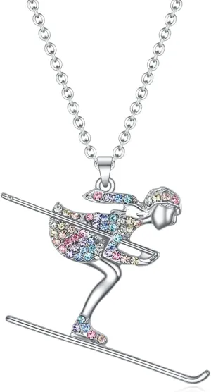 SUMFAN Volleyball/Basketball/Soccer/Golf/Swimming/Ice Skating/Ski Necklace Gifts for Girls Women,Sports Lovers Birthday Gifts for Girls Daughter and Niece
