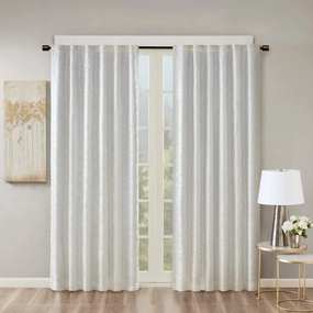 Sun Smart Cassius, Single Total Blackout Curtain for Bedroom, Luxurious Sheen Marble Jacquard, Window Treatment Panel, Rod Pocket Top, Easy to Hang, Fits 1.25" Rod, Machine Washable, 50" x 95" White