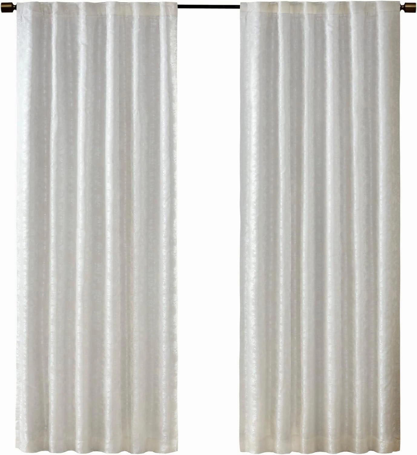 Sun Smart Cassius, Single Total Blackout Curtain for Bedroom, Luxurious Sheen Marble Jacquard, Window Treatment Panel, Rod Pocket Top, Easy to Hang, Fits 1.25" Rod, Machine Washable, 50" x 95" White