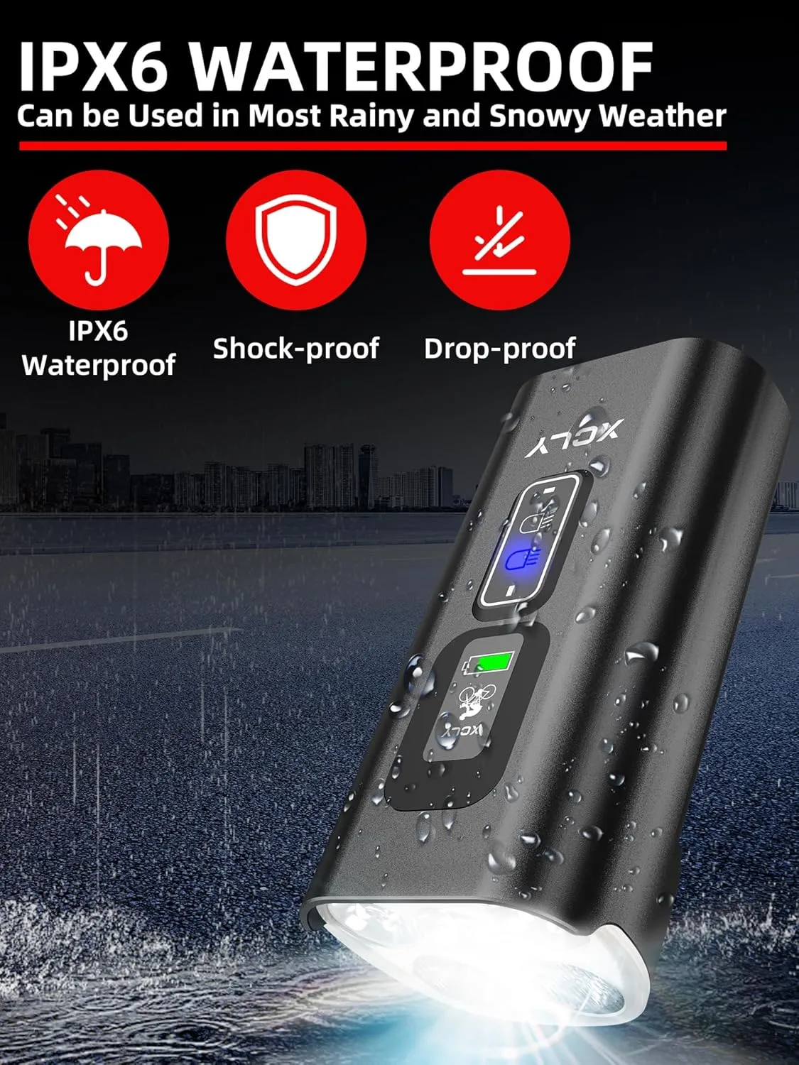 Super Bright Bike Light Set 10000mAh Rechargeable Bicycle Headlight