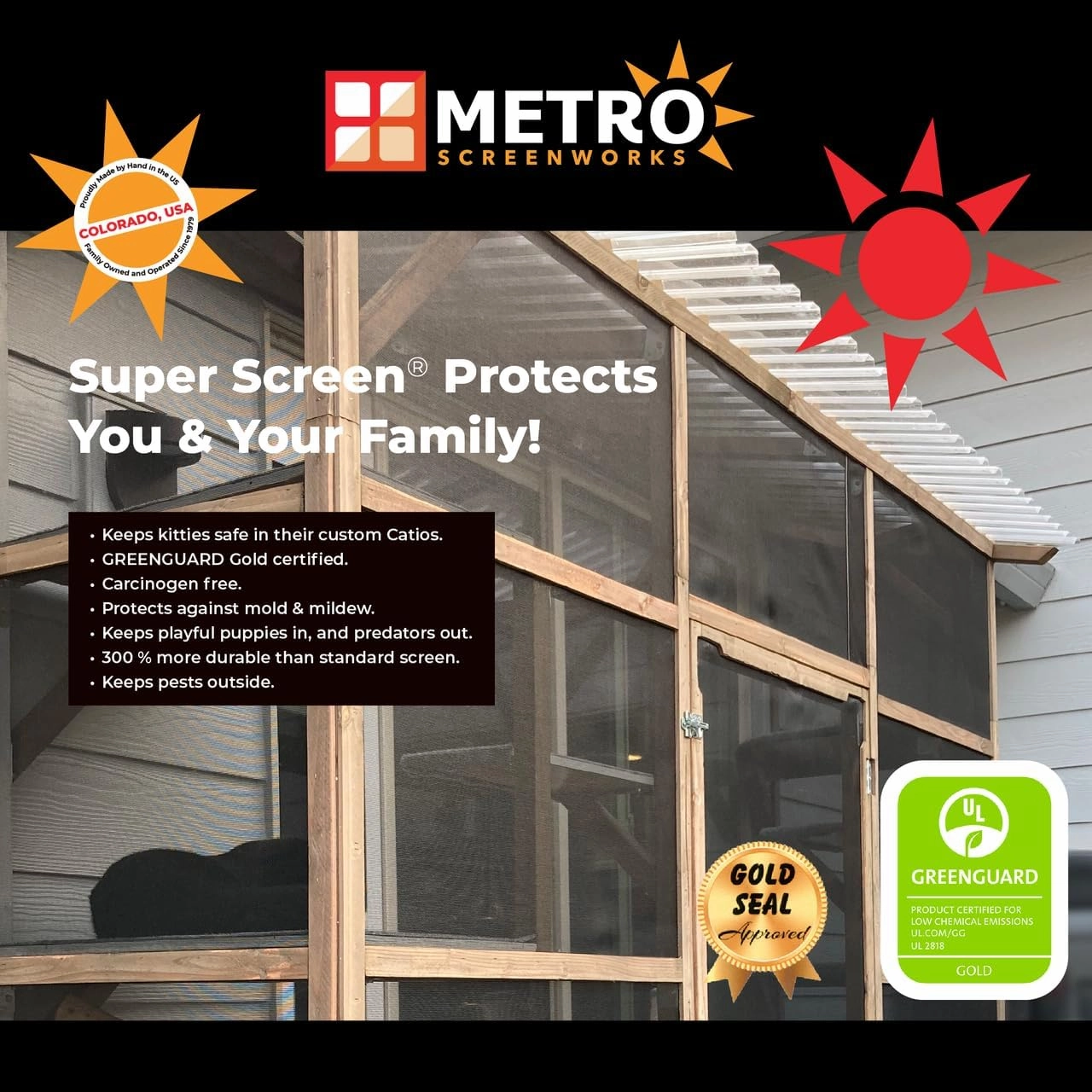 Super Screen 17/20, (96 in x 100 ft) - Weather & Pet Proof Screen Replacement - Porch & Patio Screen Mesh - Durable Pet Screen Mesh Roll Window Screen - Tiny Insect Bug Mesh, Dog & Cat Proof Screen