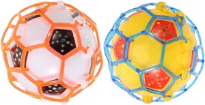 SUPVOX 2pcs Luminous Jumping Football for Light Up Bouncy Balls for Parties No Battery Required Enhances Coordination Control Random Color