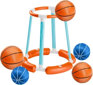 Swimming Pool Basketball Game Set, 5 Mini Basketballs