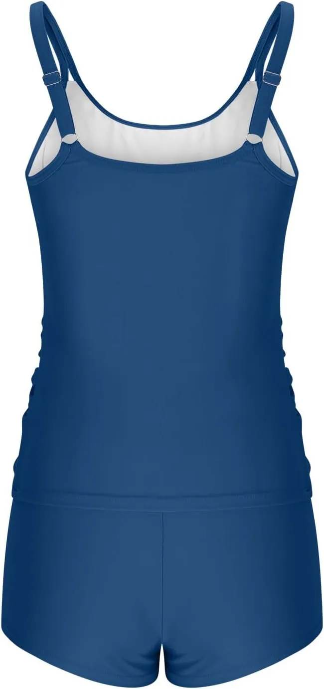 Tankini Swimsuits with Shorts Two Piece Tummy Control Bathing Suit Seamless High Waisted Modest 2025 Summer Beachwear