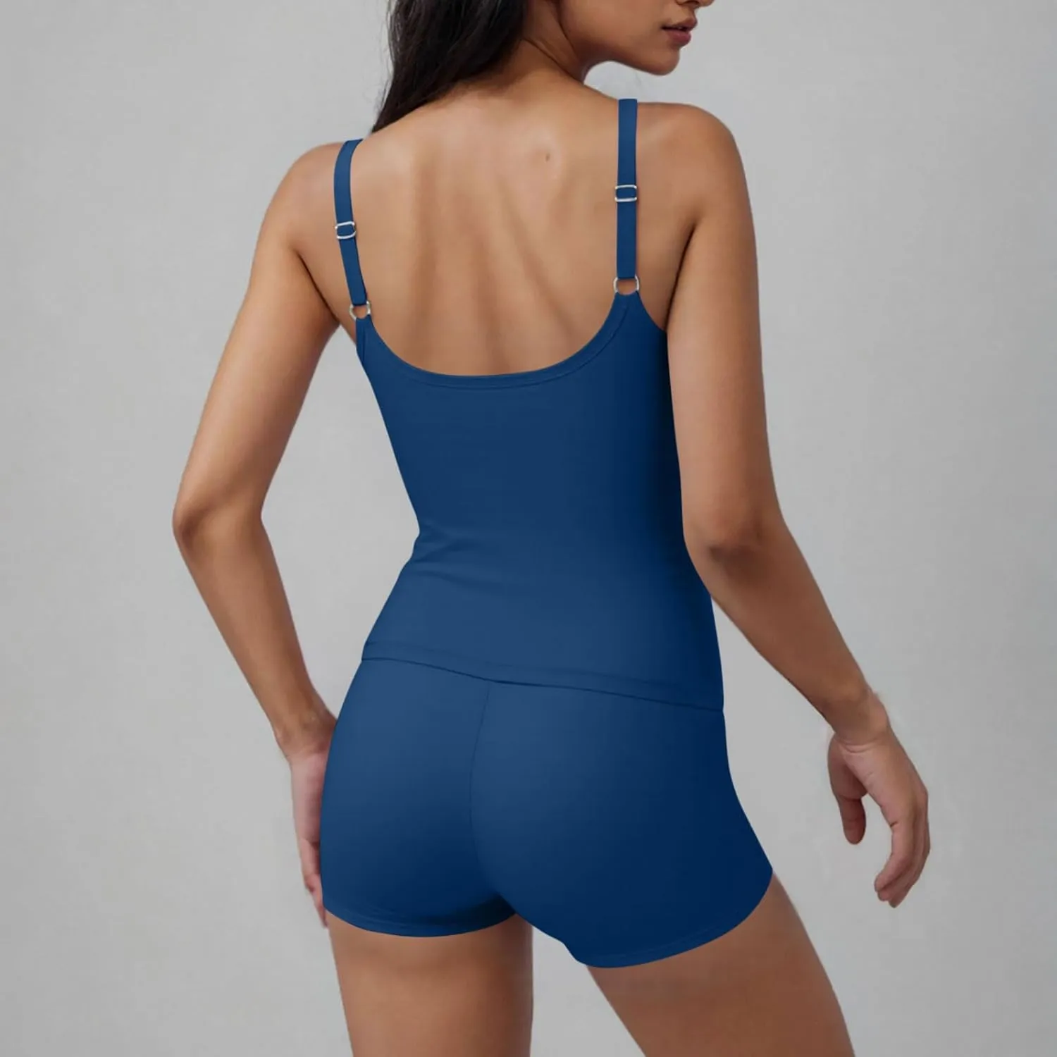 Tankini Swimsuits with Shorts Two Piece Tummy Control Bathing Suit Seamless High Waisted Modest 2025 Summer Beachwear