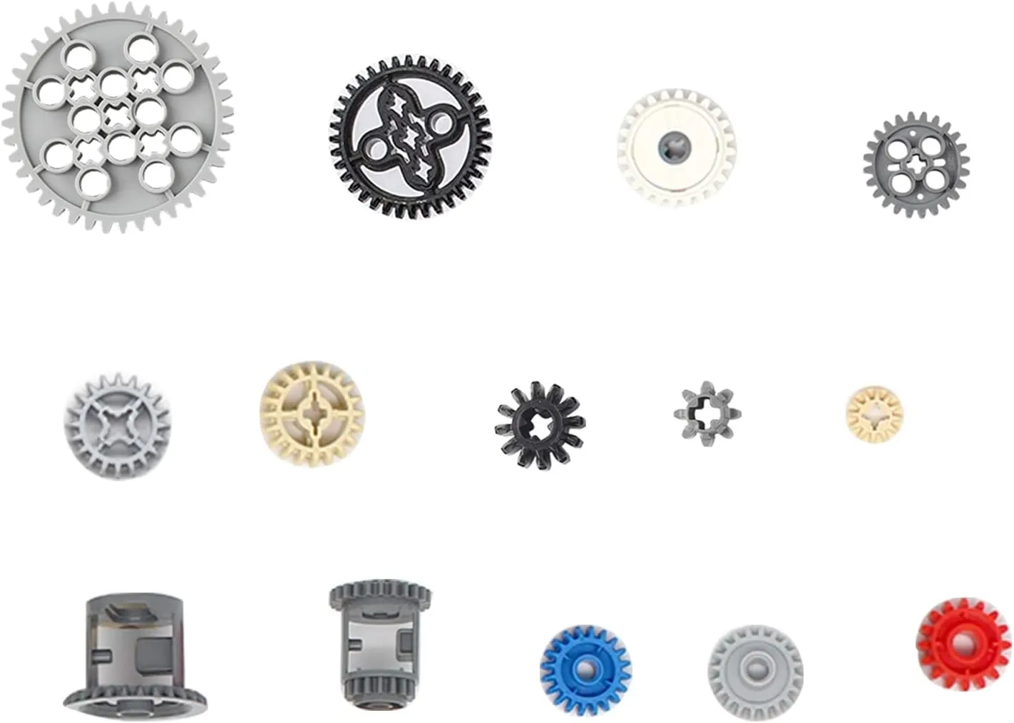 Technic Parts Gear Set Compatible with Major Brand Bricks, Technic Pieces Bulk, DIY Technic Gears Assortment Pack-Gears, Gears Rack, Technic Differential
