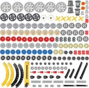Technic Parts Gear Set Compatible with Major Brand Bricks, Technic Pieces Bulk, DIY Technic Gears Assortment Pack-Gears, Gears Rack, Technic Differential
