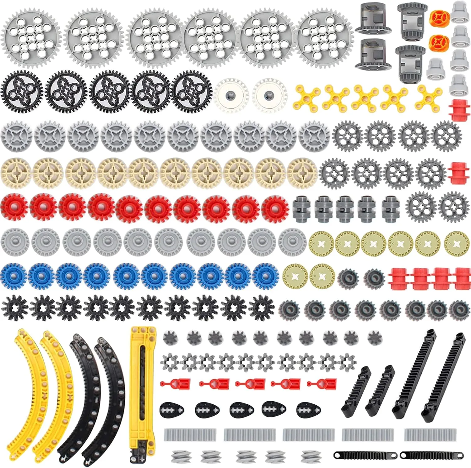 Technic Parts Gear Set Compatible with Major Brand Bricks, Technic Pieces Bulk, DIY Technic Gears Assortment Pack-Gears, Gears Rack, Technic Differential