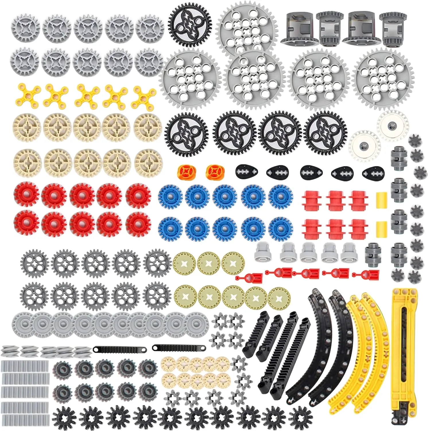 Technic Parts Gear Set Compatible with Major Brand Bricks, Technic Pieces Bulk, DIY Technic Gears Assortment Pack-Gears, Gears Rack, Technic Differential