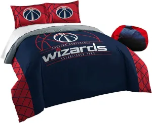 The Northwest Company NBA Washington Wizards Comforter and Sham Set, Full/Queen, Reverse Slam