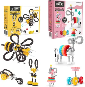 The Off Bits Animal Collection: UnicornBit   BeeBit STEM Toys for Kids 6 , Cute Colorful & Creative Animal Toy Building Sets for Girls and Boys, STEM Building Toys Engineering Kit