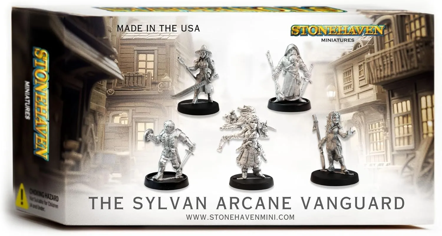 The Sylvan Arcane Vanguard - 30mm Scale Half-Elf Set of 5 Fantasy Unique RPG Figures for Epic Tabletop Gaming Adventures in a Heroic Fantasy Universe