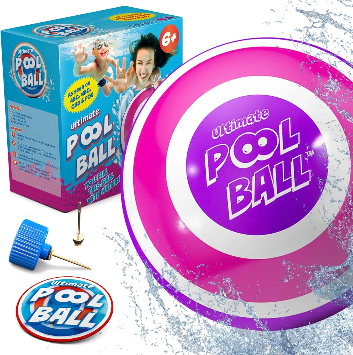 The Ultimate Pool Ball - Fill It with Water for Underwater Games - Outdoor Toys for Girls & Boys Age 6  Tweens & Teens - Fun Easter Basket Stuffers for Kids - Top Spring Break Beach Holiday Essential