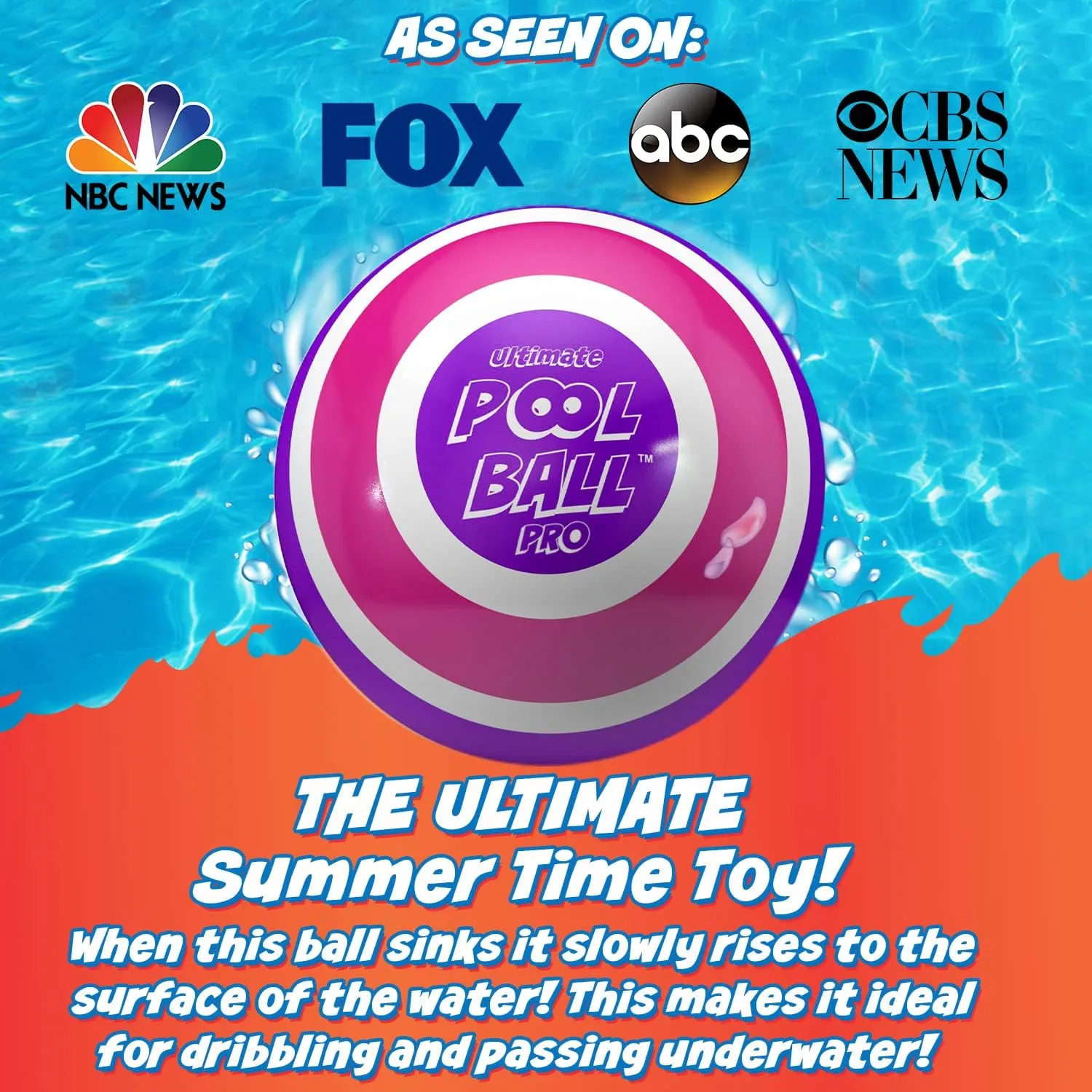 The Ultimate Pool Ball - Fill It with Water for Underwater Games - Outdoor Toys for Girls & Boys Age 6  Tweens & Teens - Fun Easter Basket Stuffers for Kids - Top Spring Break Beach Holiday Essential