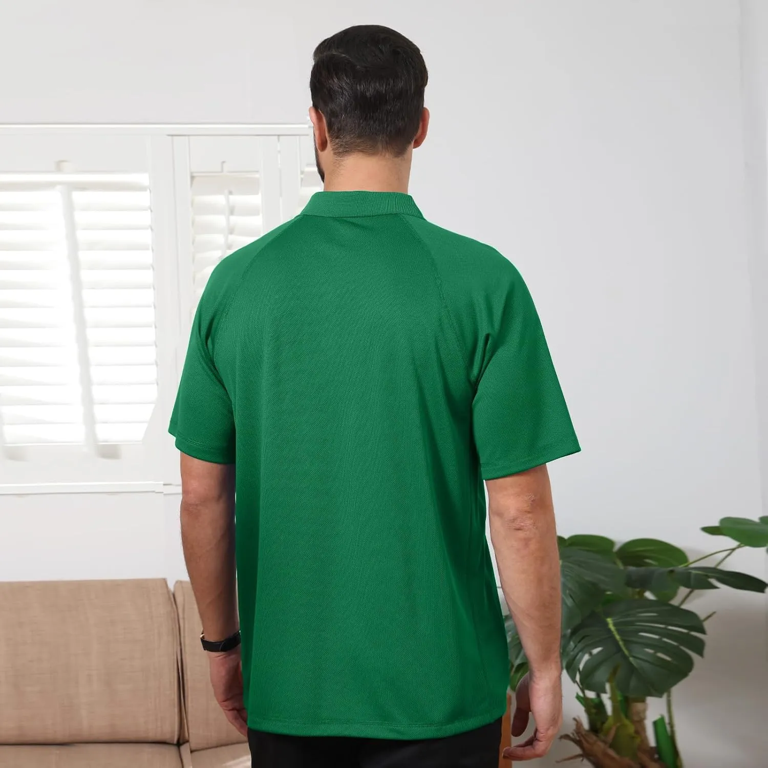 TIHEEN Golf Shirts for Men,Short Sleeve Moisture Wicking Proformance Big & Tall Polo Shirts