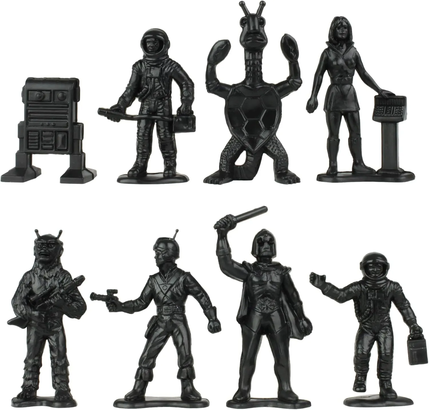 TimMee Galaxy Laser Team Space Figures - Black vs Silver 50pc Set - Made in USA