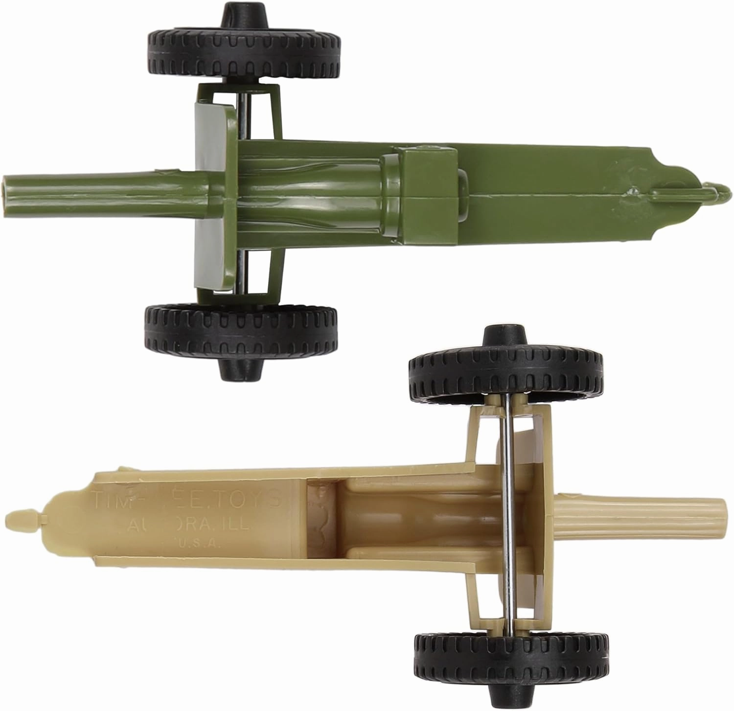TimMee M3 Artillery - OD Green & Tan 4pc Plastic Army Men Cannon Playset US Made
