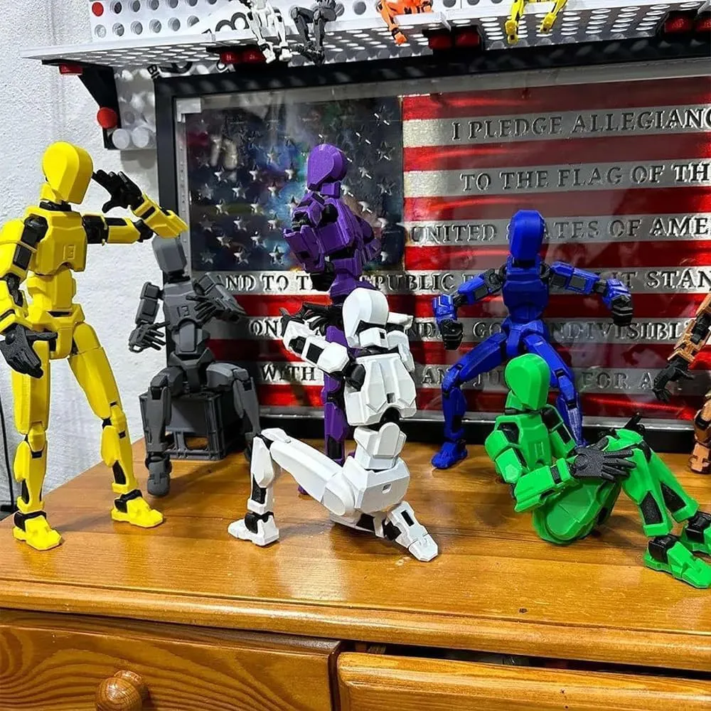 Titan13 Action Figure, Dummy Robot 13 Action Figure, 3D Printed Multi-Jointed Movable Robot Action Figure Creative Gifts for Kids Adults with 3 Hand-Shapes, 4 Weapons(9pcs)