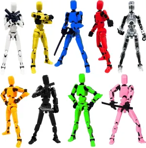 Titan13 Action Figure, Dummy Robot 13 Action Figure, 3D Printed Multi-Jointed Movable Robot Action Figure Creative Gifts for Kids Adults with 3 Hand-Shapes, 4 Weapons(9pcs)