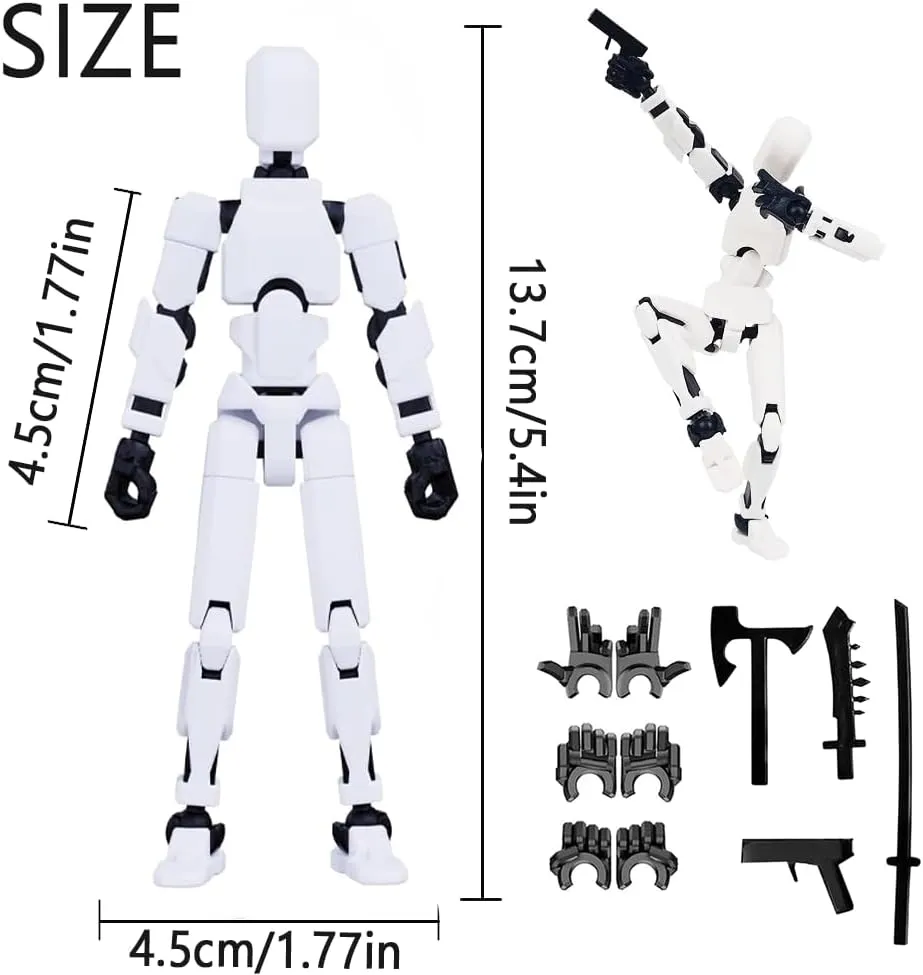 Titan13 Action Figure, Lucky Robot 13 Action Figure,3D Printed Multi-Jointed Movable Action Figures,Dummy Robot 13 Figure Creative Gifts for Kids Adults (5pcs)