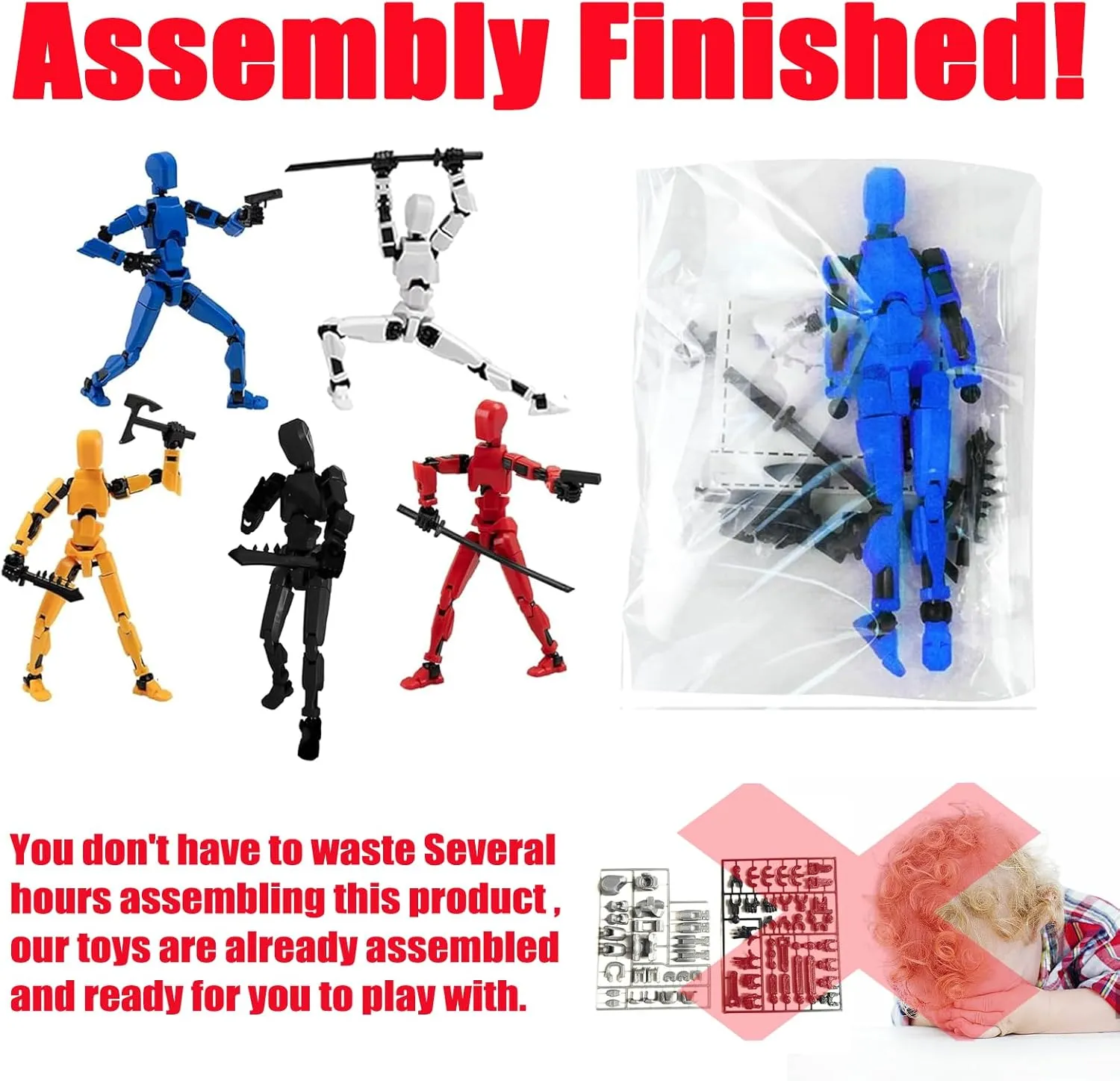 Titan13 Action Figure, Lucky Robot 13 Action Figure,3D Printed Multi-Jointed Movable Action Figures,Dummy Robot 13 Figure Creative Gifts for Kids Adults (5pcs)