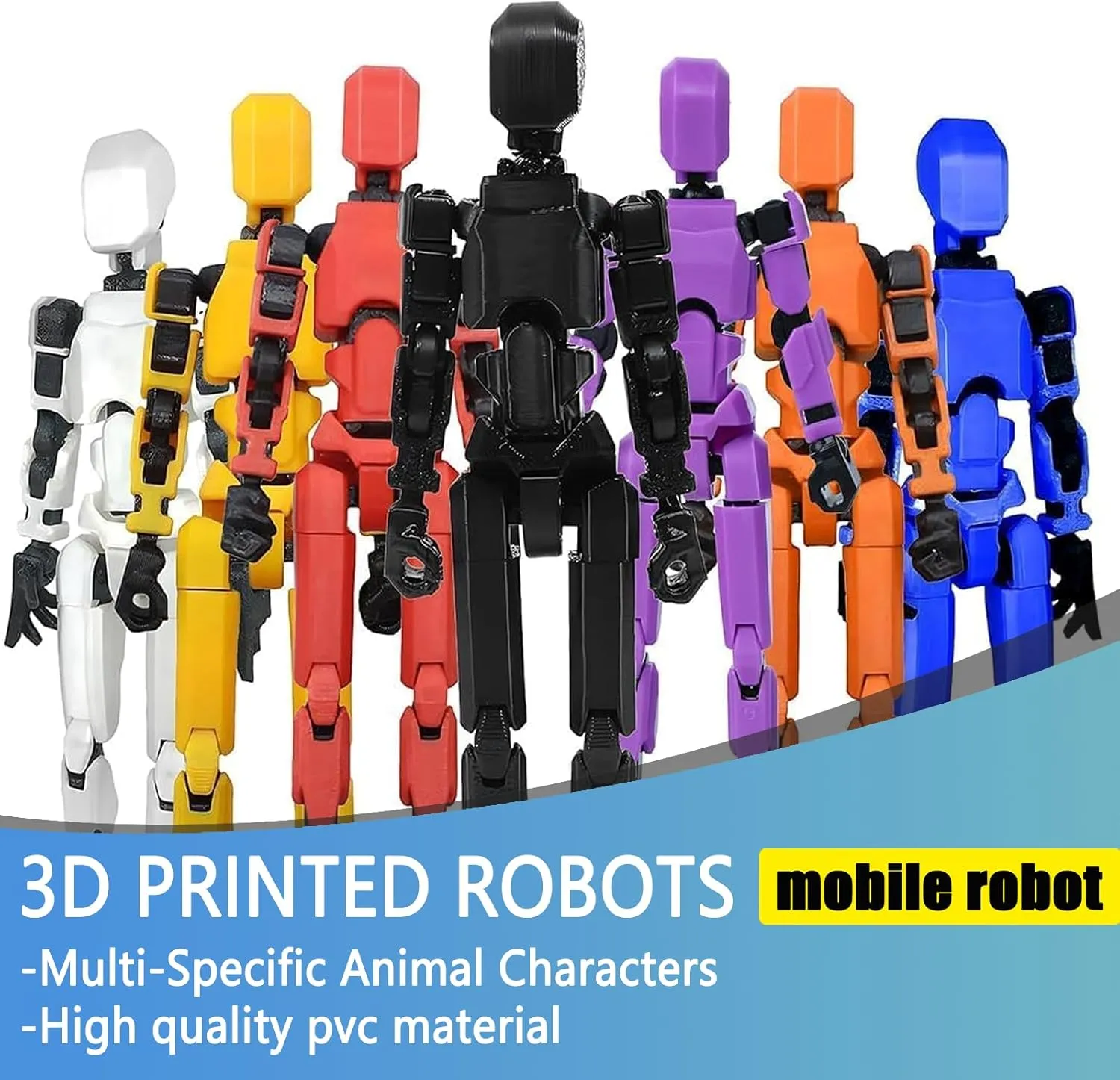 Titan13 Action Figure, Lucky Robot 13 Action Figure,3D Printed Multi-Jointed Movable Action Figures,Dummy Robot 13 Figure Creative Gifts for Kids Adults (5pcs)