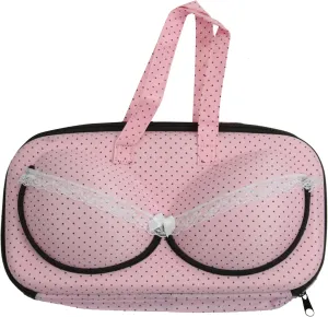 ToBeInStyle Women's Polka Dot Bra Detail Beauty Kit Bag
