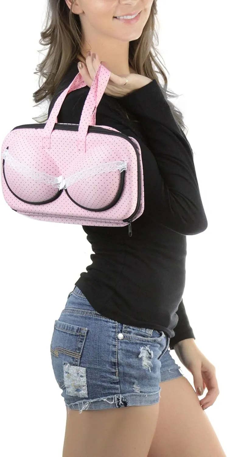 ToBeInStyle Women's Polka Dot Bra Detail Beauty Kit Bag