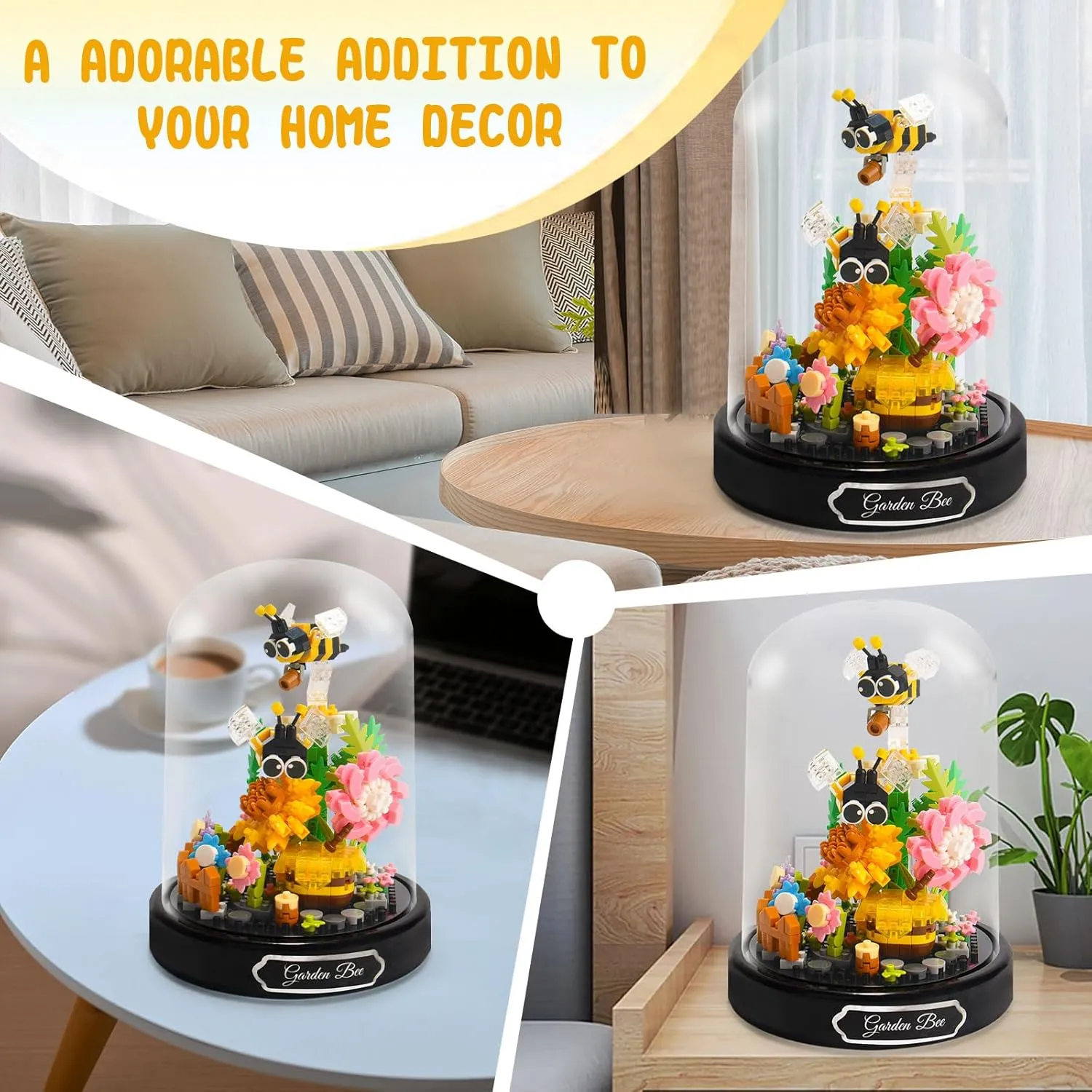 Topdear Flower Bouquet Building Set with LED String Light, Bee Flowers Botanical Collection, 588 Pcs Mini Bricks Building Blocks Toy for Boys Girls, Adults, Gift for Birthday, Christmas, Mother's Day