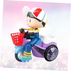 TOYANDONA Creative Tricycle Toy for Boys and Girls Intelligent Design Multi-Functional Riding Options Led Lights Music Construction Boys Battery Not Included