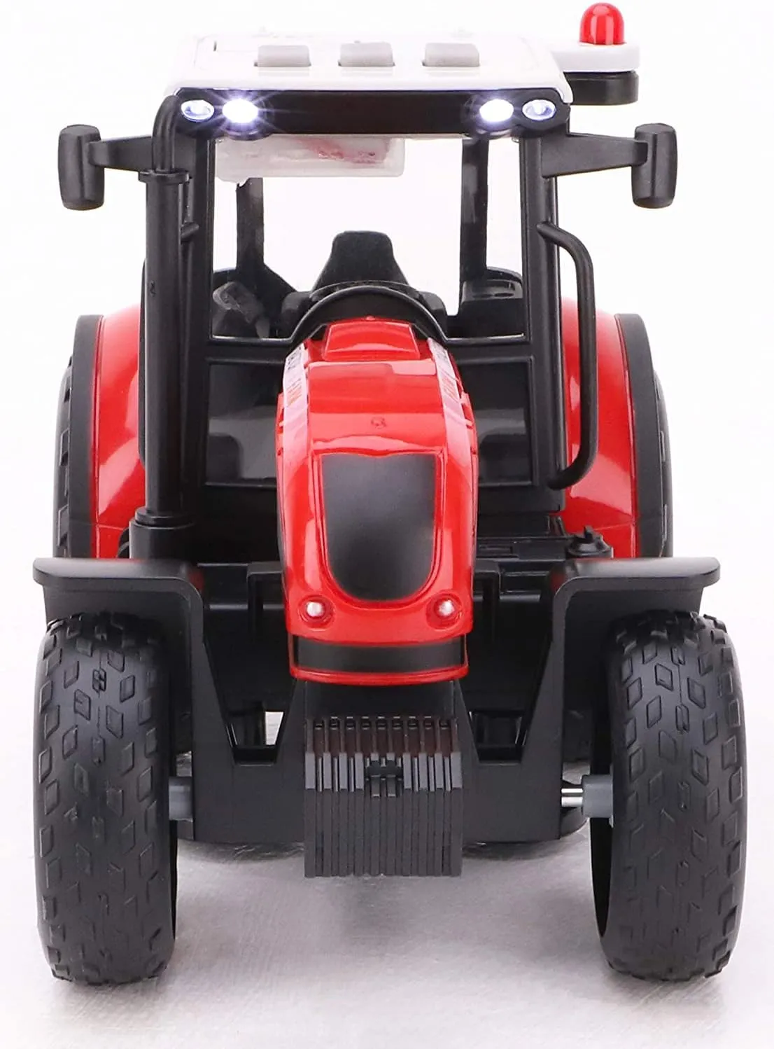 Toyland Tractor and Trailer 37cm Red with Lights and Sound - Farm Toys for Children (Tractor and Ball Trailer)